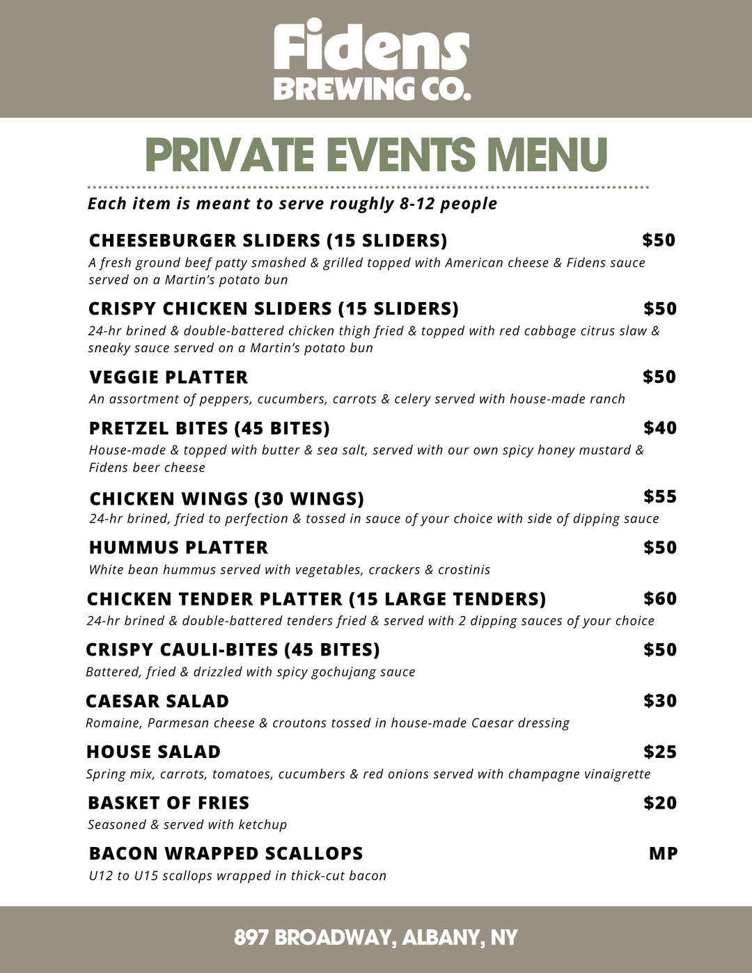 Private Event Menu Examples Private Events – My Store